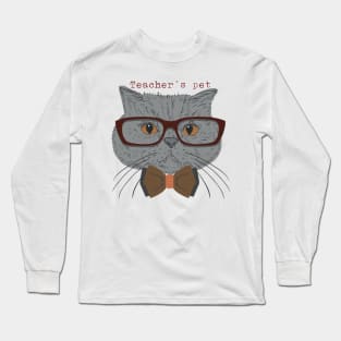 Teacher’s pet | Cat tee-shirt Long Sleeve T-Shirt